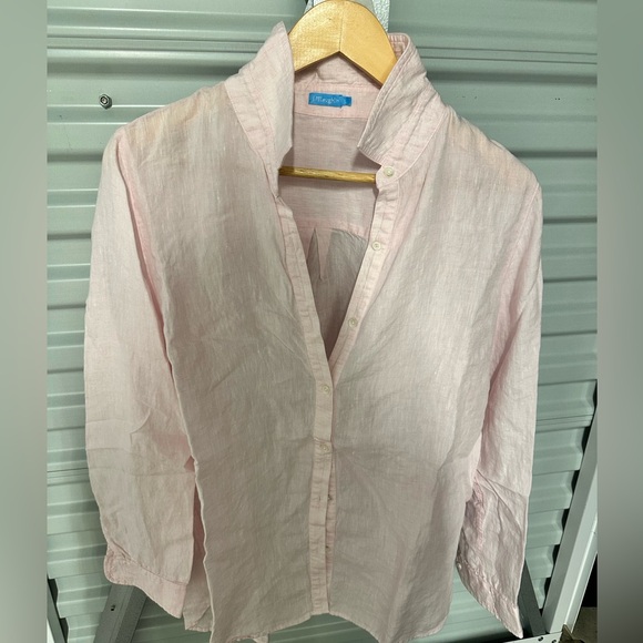 J. McLaughlin Light Pink Linen Shirt - Picture 1 of 3